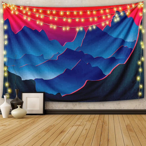 Blue Mountains Running in the Fog Tapestry