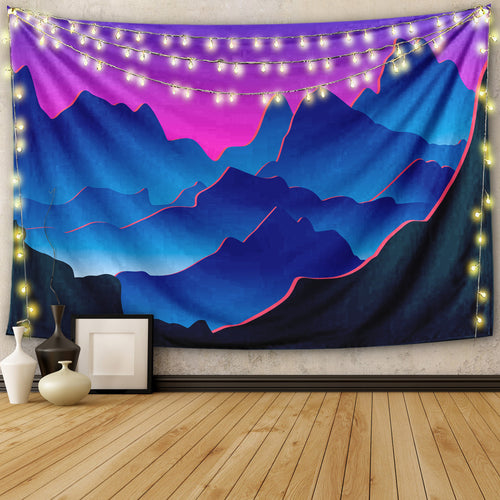 Blue Mountains Running in The Fog 2 Tapestry