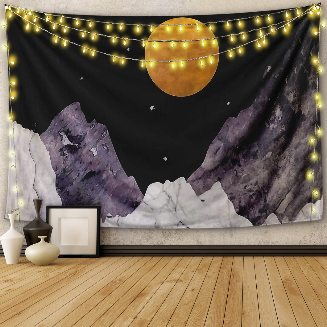 Colorado Mountain And Moon Tapestry