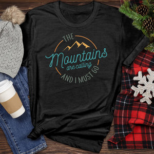 The Mountains Are Calling Heathered Tee