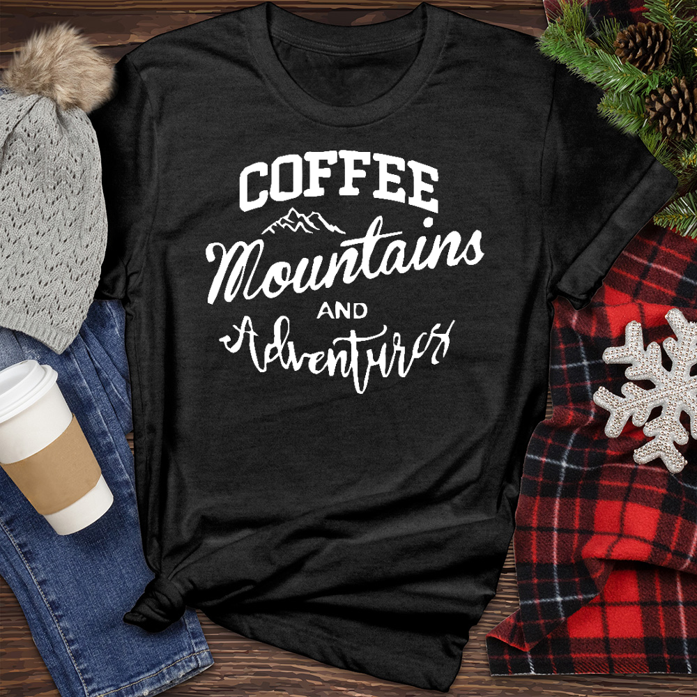 Coffee Mountains and Adventures Heathered Tee