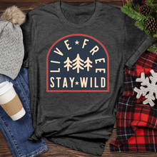 Load image into Gallery viewer, Live Free Stay Wild Heathered Tee