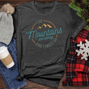 The Mountains Are Calling Heathered Tee