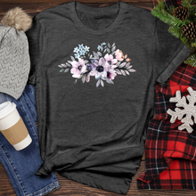 Load image into Gallery viewer, Purple Watercolor Flower Heathered Tee