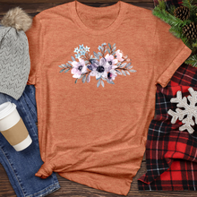 Load image into Gallery viewer, Purple Watercolor Flower Heathered Tee