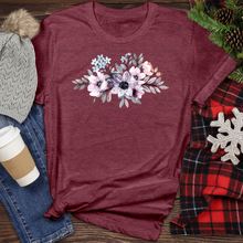 Load image into Gallery viewer, Purple Watercolor Flower Heathered Tee