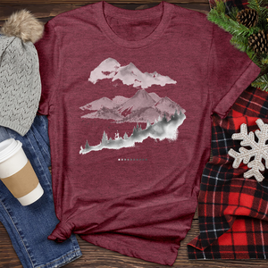 Landscape With Forest Trees Heathered Tee