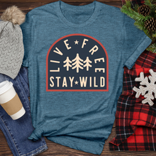 Load image into Gallery viewer, Live Free Stay Wild Heathered Tee