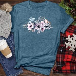 Purple Watercolor Flower Heathered Tee