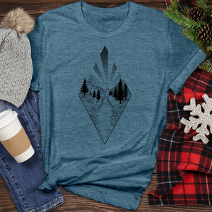 Mountains Landscape with Forest Heathered Tee