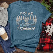 Load image into Gallery viewer, Never Lost Always Exploring Heathered Tee