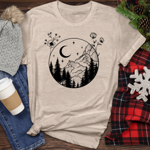 Load image into Gallery viewer, Mountain Tree Flower Circle Heathered Tee