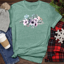 Load image into Gallery viewer, Purple Watercolor Flower Heathered Tee