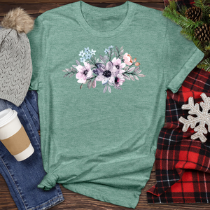 Purple Watercolor Flower Heathered Tee