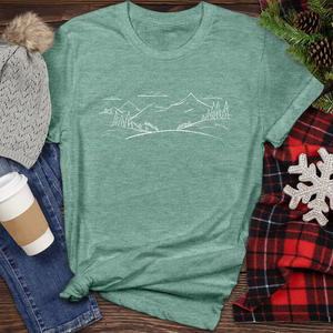 Outline Mountain Heathered Tee