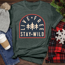 Load image into Gallery viewer, Live Free Stay Wild Heathered Tee