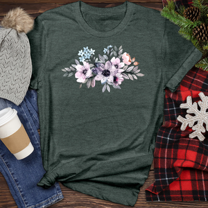 Purple Watercolor Flower Heathered Tee