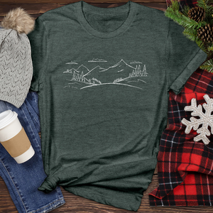 Outline Mountain Heathered Tee