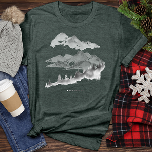 Landscape With Forest Trees Heathered Tee