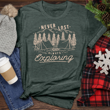 Load image into Gallery viewer, Never Lost Always Exploring Heathered Tee