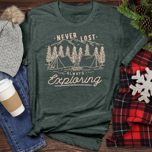 Never Lost Always Exploring Heathered Tee