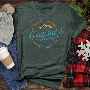 The Mountains Are Calling Heathered Tee