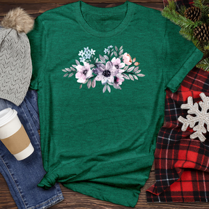 Purple Watercolor Flower Heathered Tee