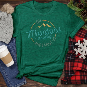 The Mountains Are Calling Heathered Tee