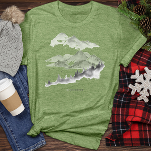 Landscape With Forest Trees Heathered Tee