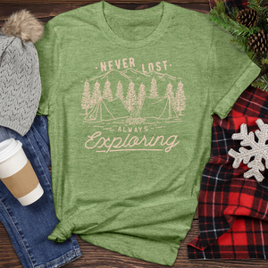Never Lost Always Exploring Heathered Tee