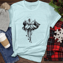 Load image into Gallery viewer, Sketch of a Mountain Tree in a Hand Heathered Tee