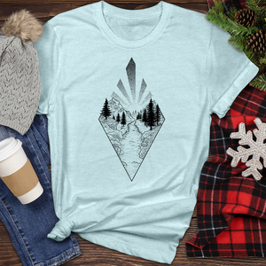 Mountains Landscape with Forest Heathered Tee