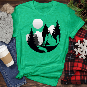 Wild Wolf Illustration Heathered Tee