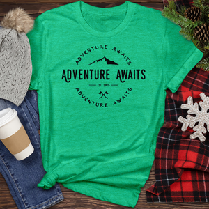 Adventure Awaits Heather Tee
