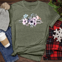 Load image into Gallery viewer, Purple Watercolor Flower Heathered Tee