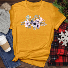 Load image into Gallery viewer, Purple Watercolor Flower Heathered Tee