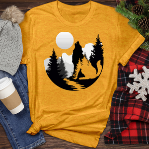 Wild Wolf Illustration Heathered Tee
