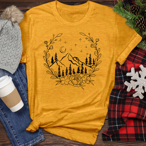 Mountains and Leaves Heathered Tee