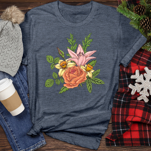 Floral Composition With Flowers Heathered Tee