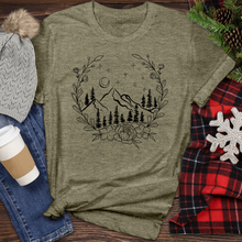 Load image into Gallery viewer, Mountains and Leaves Heathered Tee