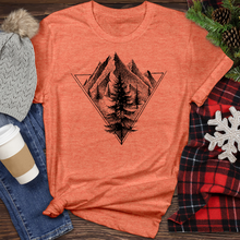 Load image into Gallery viewer, Sketch of a Mountain Tree in a Triangle Heathered Tee