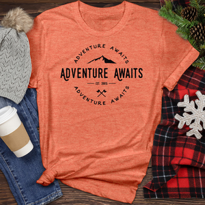 Adventure Awaits Heather Tee