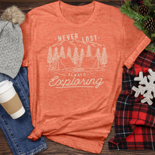 Load image into Gallery viewer, Never Lost Always Exploring Heathered Tee