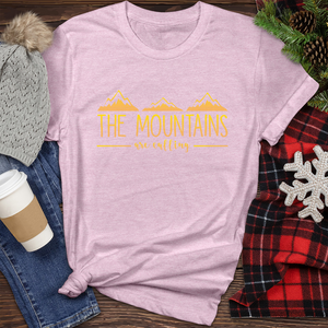 Mountains Are Calling Gold 01 Heathered Tee