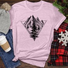 Load image into Gallery viewer, Sketch of a Mountain Tree in a Triangle Heathered Tee