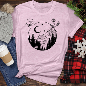 Mountain Tree Flower Circle Heathered Tee