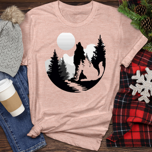 Wild Wolf Illustration Heathered Tee