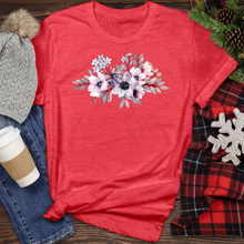 Load image into Gallery viewer, Purple Watercolor Flower Heathered Tee
