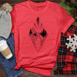Mountains Landscape with Forest Heathered Tee