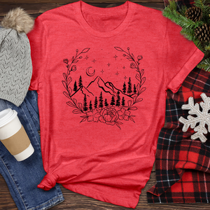 Mountains and Leaves Heathered Tee
